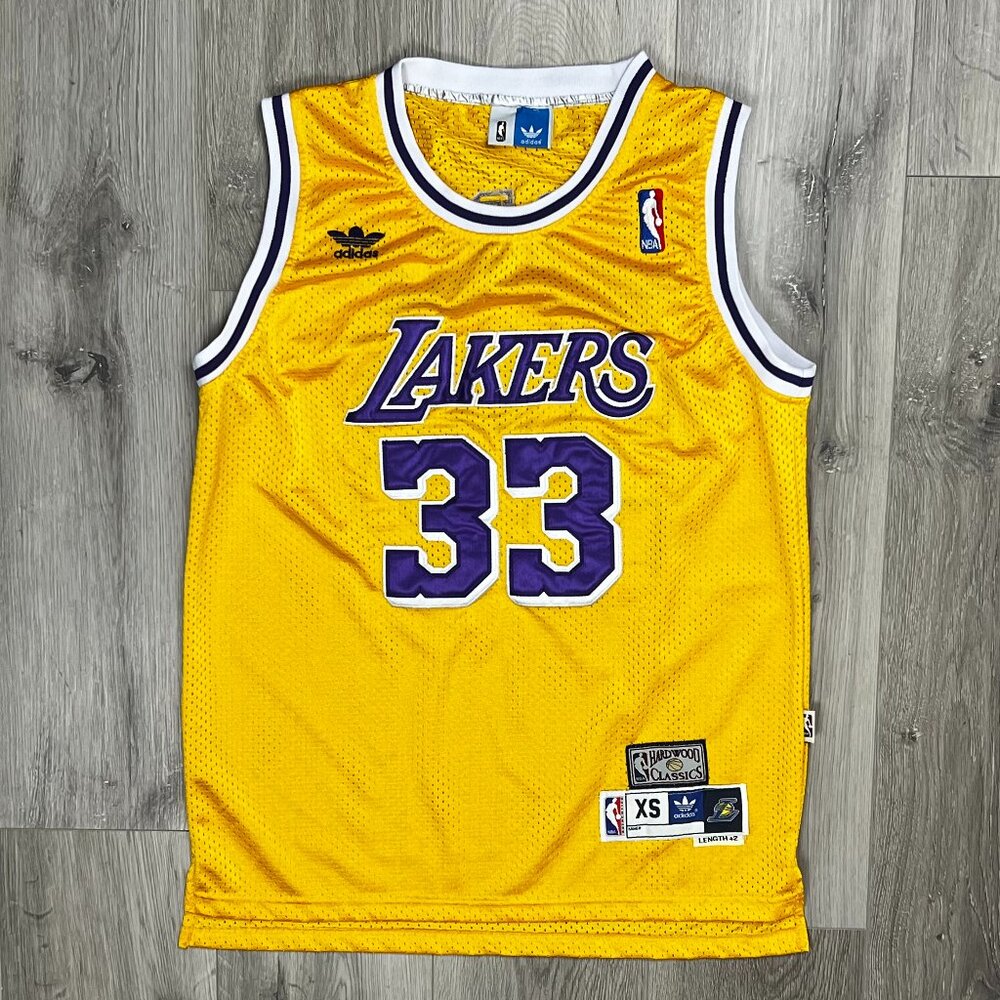 Kareem Abdul-Jabbar Los Angeles Lakers Adidas Hardwood Classics NBA Jersey XS